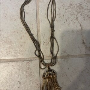 Vintage gold tassel necklace